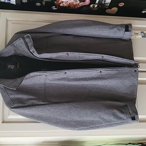 Men's coat. Grey. Double zipper with inside partial vest.
